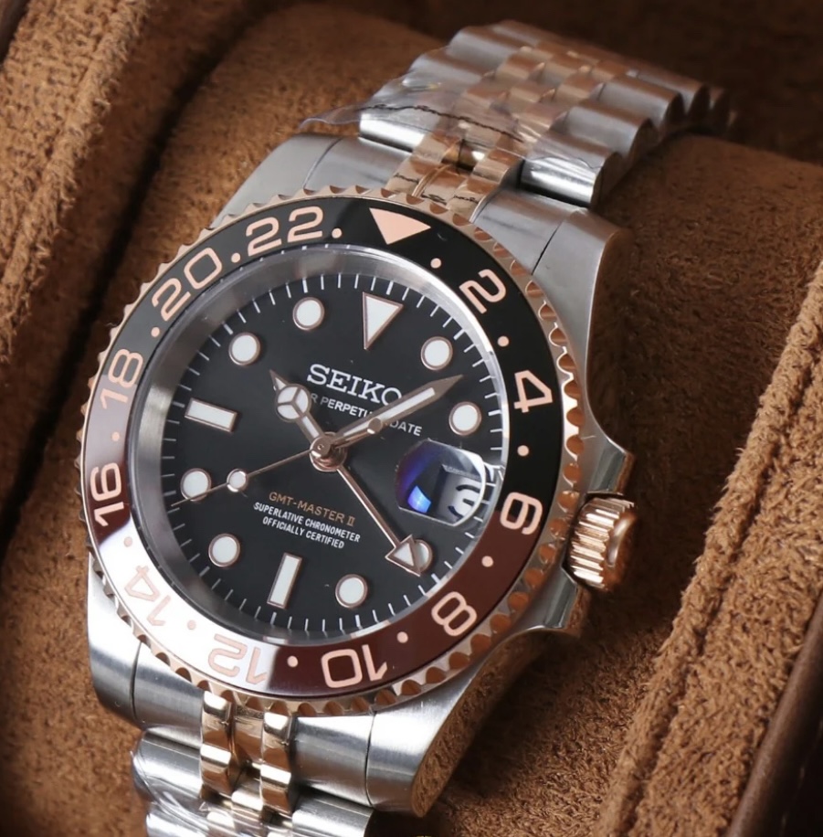 IMG_1194 Seiko Mod GMT Master II “Root Beer"
