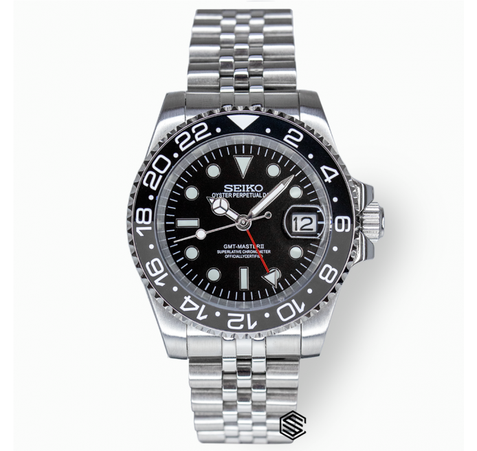 wayne-gmt-seiko-mods Seiko Mod GMT Master II “Bruce Wayne"