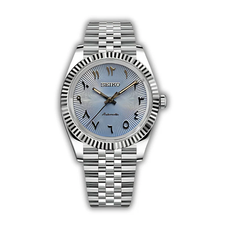 seiko-datejust-arabic-dial-light-blue-825 Seiko Datejust Arabic Dial Light Blue